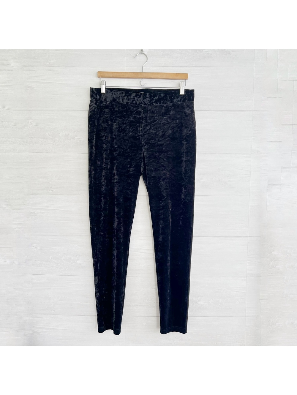 Vince Camuto Black Crushed Velvet Velour Leggings Womens M Pull On Stretch